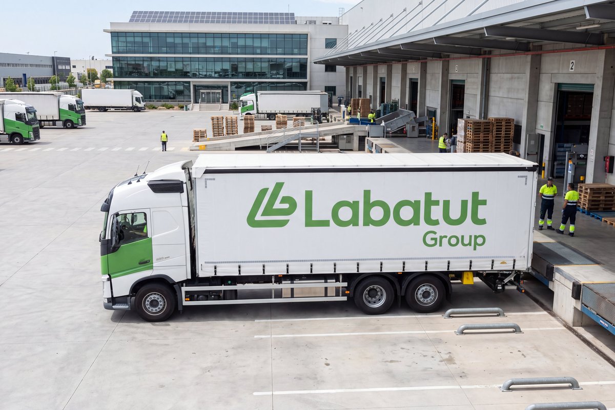 Camion Labatut Group sur un hub logistique, commission de transport