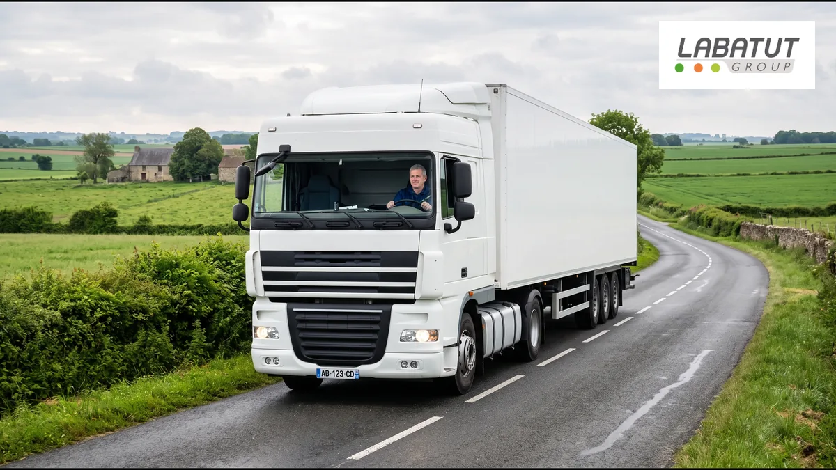 Camion sur une route de campagne, éco-conduite